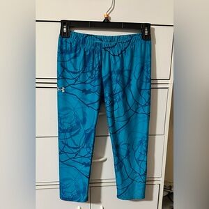 Under Armour cropped Teal and turquoise Patterned Leggings
